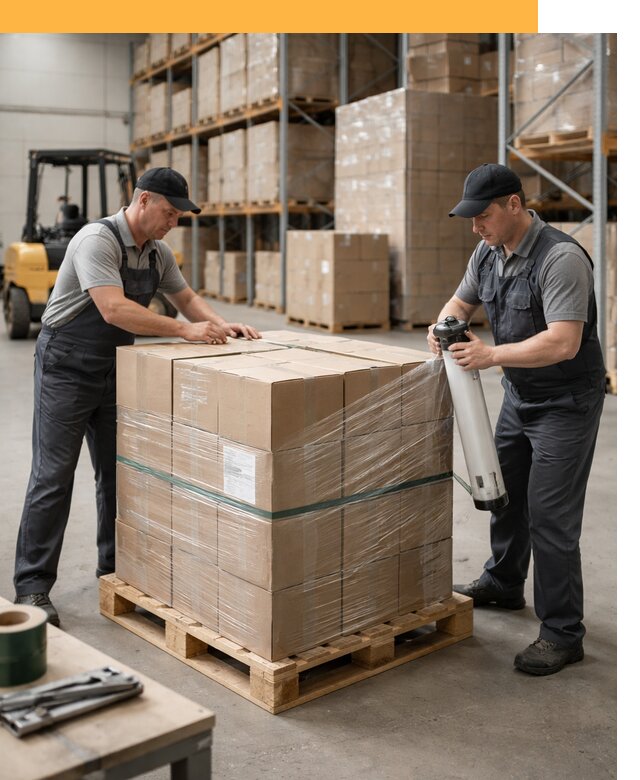 Упаковка и паллетирование грузов от 3668 руб: защита и крепление